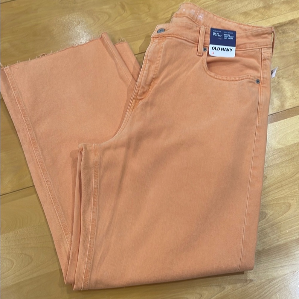 Old Navy Women's “Sky-Hi Wide Leg”orange creamsicle Jeans size 18